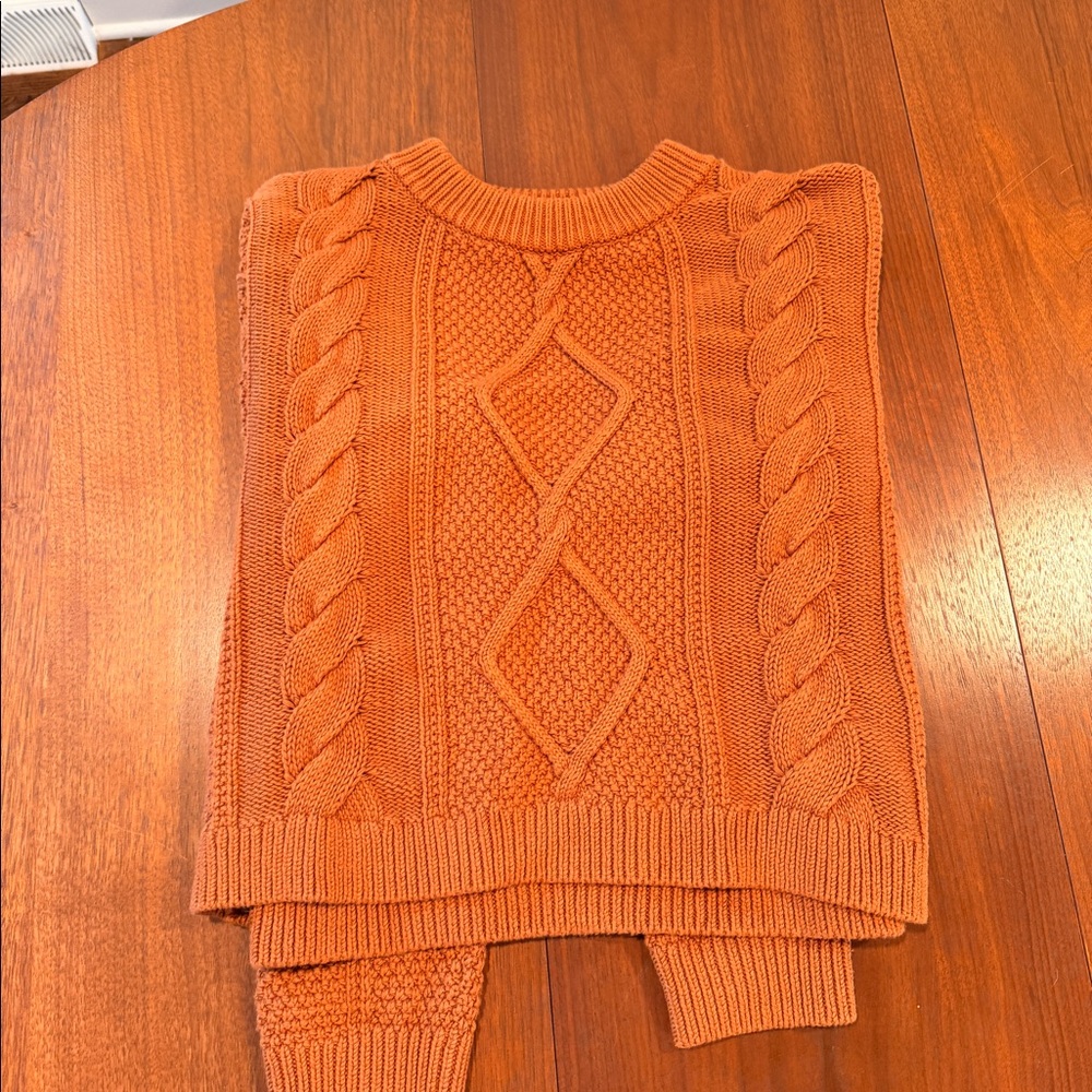 Quince Cotton Sweater Sz M Copper Cable - Picture 3 of 4